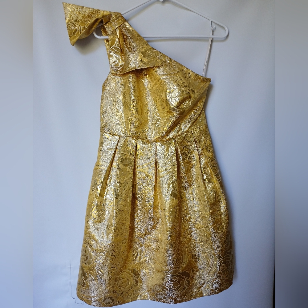 Megan Masters Womens Cocktail Dress Size 6 Color Gold